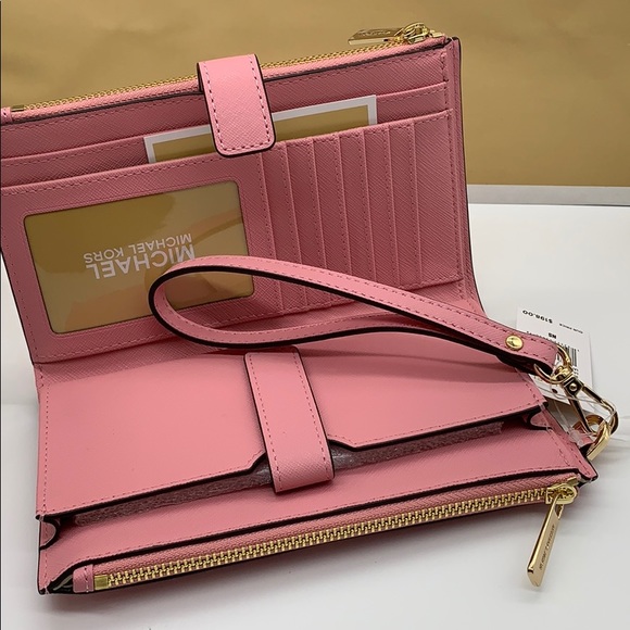 MICHAEL KORS LG DOUBLE ZIP WRISTLET CARNATION - Picture 13 of 16